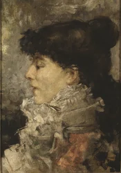 Portrét Sarah Bernhardt (1844-1923), Bastien Lepage, Jules (1848-1884). Olej na plátně