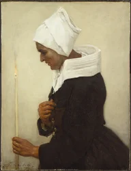 Bretaňská rolnická žena držící Taper, c.1869