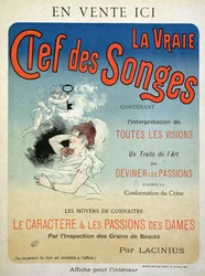 Plakát propagující knihu „La Vraie Clef des Songes“ od Lacinia, 1892