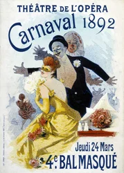 Plakát Cherret pro karneval 1892 v divadle opery.