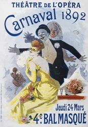 Divadlo opery: canarval 1892, maska 4. plesu - plakát Julese Chereta