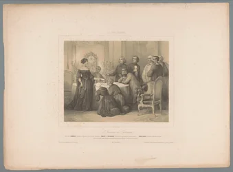 Herodias předkládá svůj testament Otevření závěti (titul na předmětu) Scény z románu The Wandering Žid od Eugèna Sue (název série) The Wandering Žid (název série na objektu)