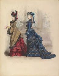 Dvě ženy v denních šatech, 1875.