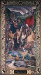 Attila (asi 406-453) a jeho armáda pochodující na Paříž