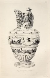 Dějiny keramického umění: Deskriptivní a filozofická studie keramiky všech dob a všech národů: Španělsko: Talavera de la Reyna- Faience- Ewer (Deska X)