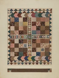 Patchworková přikrývka do postýlky, 19351942.