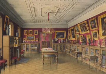 Palác Stroganov v Petrohradě. Knihovna, 1865