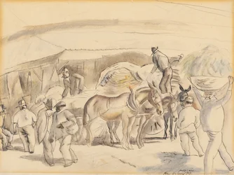 Kombajny, 1917 (wc na papíře)