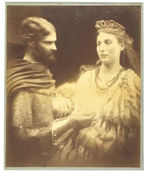Lancelot a Guinevere, kolem roku 1873 (stříbrný želatinový tisk)