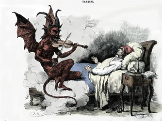 Sen skladatele Giuseppe Tartiniho (1692-1770): ve své „Sonata des trilles du Diable“ (Sonátě pro housle g moll) skladatel sní, že za cenu své duše uzavírá smlouvu s ďáblem, svěřuje mu své housle a ďábel hraje