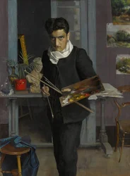 Autoportrét umělce v jeho ateliéru, 1898.