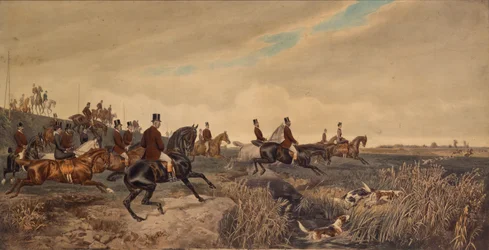 Císař František Josef I. s císařovnou Alžbětou při parforsním honu, 1880.