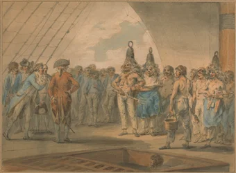 Ceremoniál překročení linie na palubě lodi, "Vestal"