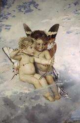 Cupidons - Cupids, Kronberg, Julius (1850-1921). Olej na plátně