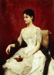 Karmínové růže a krajka, 1887