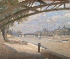 Pod Pont des Arts v Paříži. Poledne