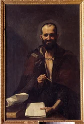 Znázornění Archiméda (asi 287-212 př. n. l.) Obraz Jusepe de Ribera dit Lo Spagnoletto (asi 1590-1652) 17. století ne. 125x81 cm Madrid, muzeum Prado