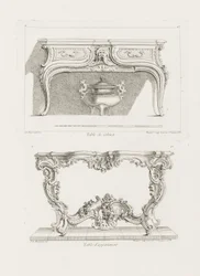 Table de Cabinet., 6. deska (studie pro stůl), pl. 47 v díle Oeuvre