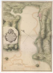 PLÁN MĚSTA. PŘÍSTAV A PŘEDMĚSTÍ PORTO BELLO. jak se jeví od doby, kdy jej převzal adm: VERNON / By Justly Watson; Enginr: 1742.