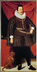 Císař Ferdinand II., manžel Marie Anny Bavorské a Eleonory Gonzagy ... (olej na plátně)