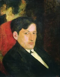 Portrét D. Shevardnadze, 1921 (olej na kartě)