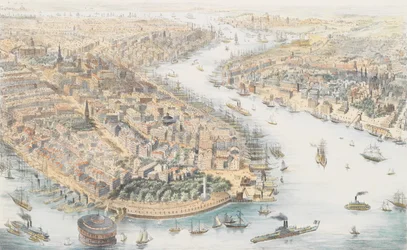 New-York z jihozápadu, ca. 1852.