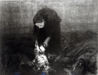Po bitvě, ze série „Povstání rolníků“, 1907 (lept, rytina a akvatinta)