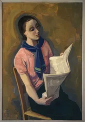 Dívka čtoucí noviny