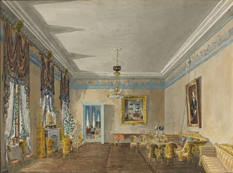 Salon v domě princezny Anny Gagariny v Petrohradě, 1799