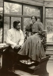 Ruský spisovatel Leonid Andrejev s manželkou, počátek 20. století