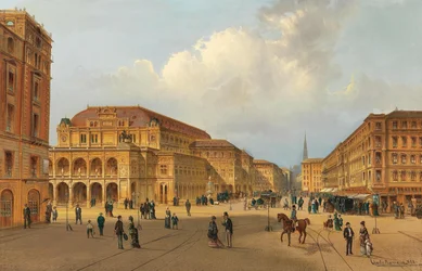 Pohled na Vídeňskou státní operu, 1880.