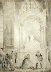 Pohřební pomník císařovny Josefíny (1763-1814) v kostele svatého Petra a Pavla, Rueil-Malmaison (tužka na papíře)