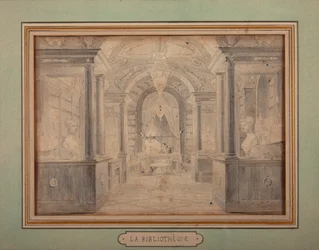 Napoleon při práci v knihovně na zámku Malmaison, kolem roku 1806