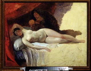 ""Spící Juno"" nebo ""Počátek Mléčné dráhy"" Malba Karla Briullova (Bryullova) (1799-1852) 1839-1845 Státní Treťjakovská galerie, Moskva