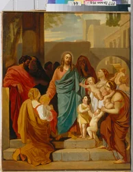 Kristus žehná dětem - obraz Karla Pavloviče Briullov (Briullov) (1799-1852), olej na plátně