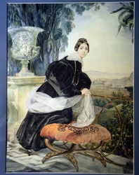 ""Portrét ruské velkovévodkyně Alžběty Saltykové (1802-1863)"" Malba Karla Pavloviče Briullova (Briullova) (1799-1852) 1833-1835 Státní ruské muzeum, Petrohrad
