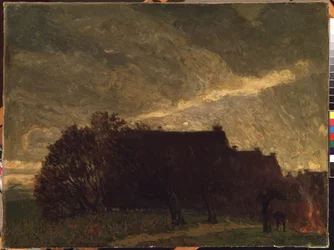 "Vesnice na podzim" (Vesnice na podzim) Malba Karla Wendela (1878-1937) 1903 Mikalojus Konstantinas Ciurlionis Museum of Fine Arts, Kaunas, Litva