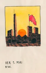 První máj, cca 1919 (akvarel)