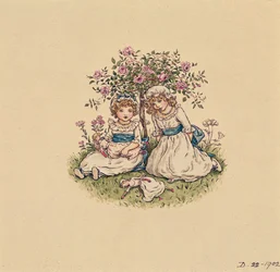 Ilustrace pro den svatého Valentýna 1902 (wc na papíře)