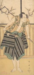 Třetí Sawamura Sojuro jako muž stojící v místnosti, ca. 1793.