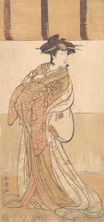 Nakamura Riko v roli Oiso no Tora, druhý měsíc, 1782.