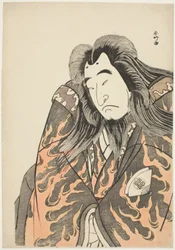 Herec Onoe Matsusuke I jako císař Sutoku ve výslužbě