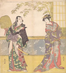 Kabuki a c a rs Sawamura Sojuro dobrý nápad d Sanogawa Ichimatsu dobrý člen Škola r ruční miro r pro. .. .. , 1788.