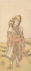 Třetí Sawamura Sojuro jako poutník do svatyně Kannon, ca. 1784-88.