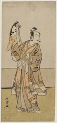 Bando Hikosaburo III Holding a Hand Pupper, polovina 70. let 18. století.