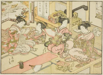 Kurtizány z Ogiya, z knihy „Zrcadlo krásných žen z požitkářských čtvrtí (Seiro bijin awase sugata kagami), sv. 1
