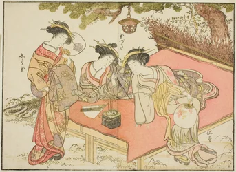 Kurtizány Yadaya, z knihy "Zrcadlo krásných žen z požitkářských čtvrtí (Seiro bijin awase sugata kagami), sv. 1