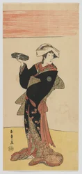 Kabuki herec Nakamura Riko, období Edo, cca 1791-92 (barevný dřevotisk)