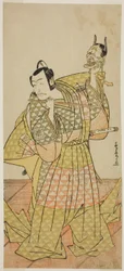 Tým Ichikawa Dan Juro V Jako člen Kusato Yusuke Te Pay Pozice na schůzce Snadno, Perfor Med At Te Nakamura Člen Te Te First Gate, 1778
