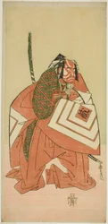 Herec Ichikawa Danzo III jako Sanada no Yoichi (?) ve hře Sanada no Yoichi Banjaku no Iezuto (?), hrál v divadle Morita (?) v jedenáctém měsíci, 1767 (?)